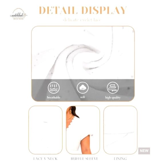 Plus Size Boho Sundress Eyelet Lace V Neck Tiered Midi Casual Summer - Picture 6 of 7